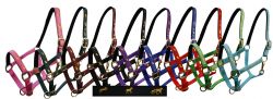 Horse Size Nylon Halter with "Running Horse" Overlay